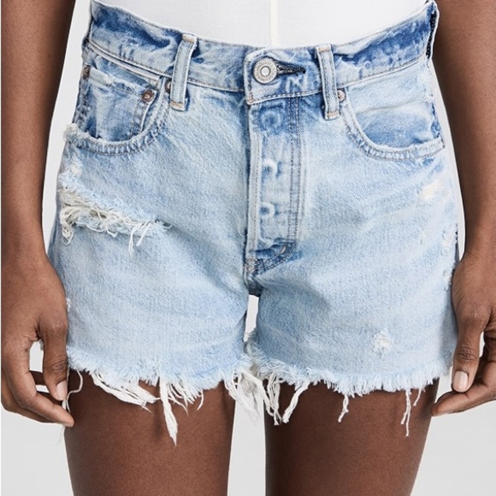 Moussy Blue Jean Shorts Distressed Vintage Style